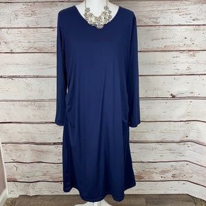 Long Sleeve Navy Dress XL